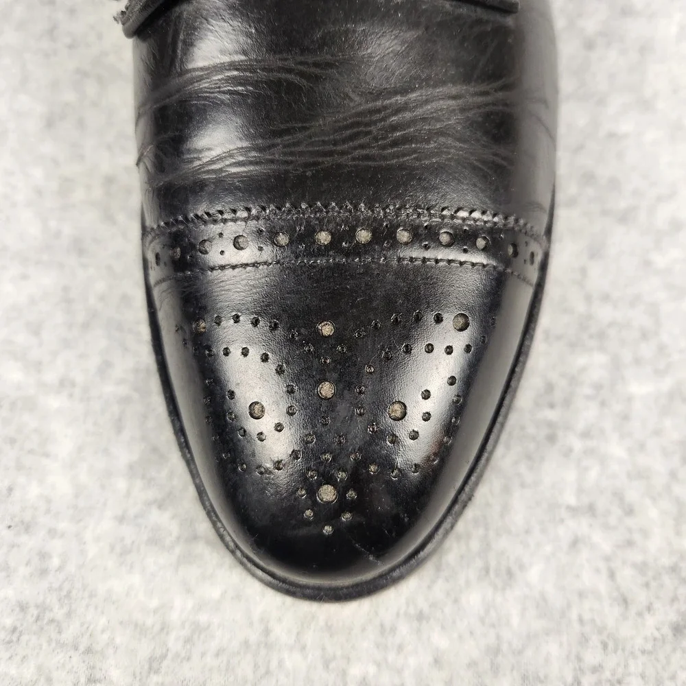 Allen Edmonds Sanford Shoes Mens Size 9.5‎ Black Oxford Brogue Dress Leather USA
